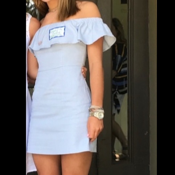 Blue Ruffle Dress - Picture 1 of 6